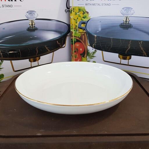 6 عدد بشقاب خورشت خوری سایز 21لب طلا لورین(LAURION)مدل دیپلمات